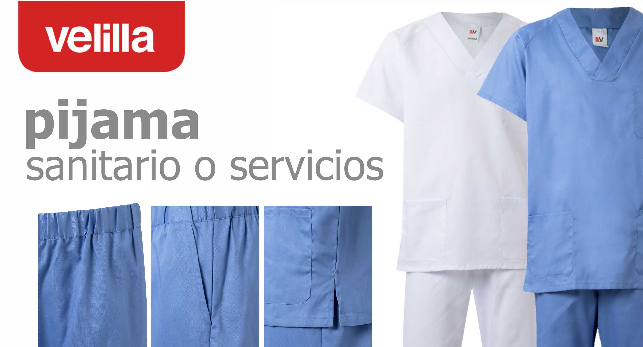 Tenue Santé Vétérinaire Pyjama Sanitaire Velilla 800 - Bleu Ciel Taille L - 3 Poches, Confort Professionnel Vêtement Travail Confortable